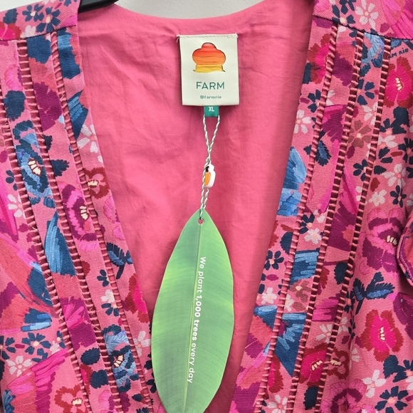 FARM Rio Vibrant Pink and Blue Floral Jumpsuit Size XL - Picture 2 of 7
